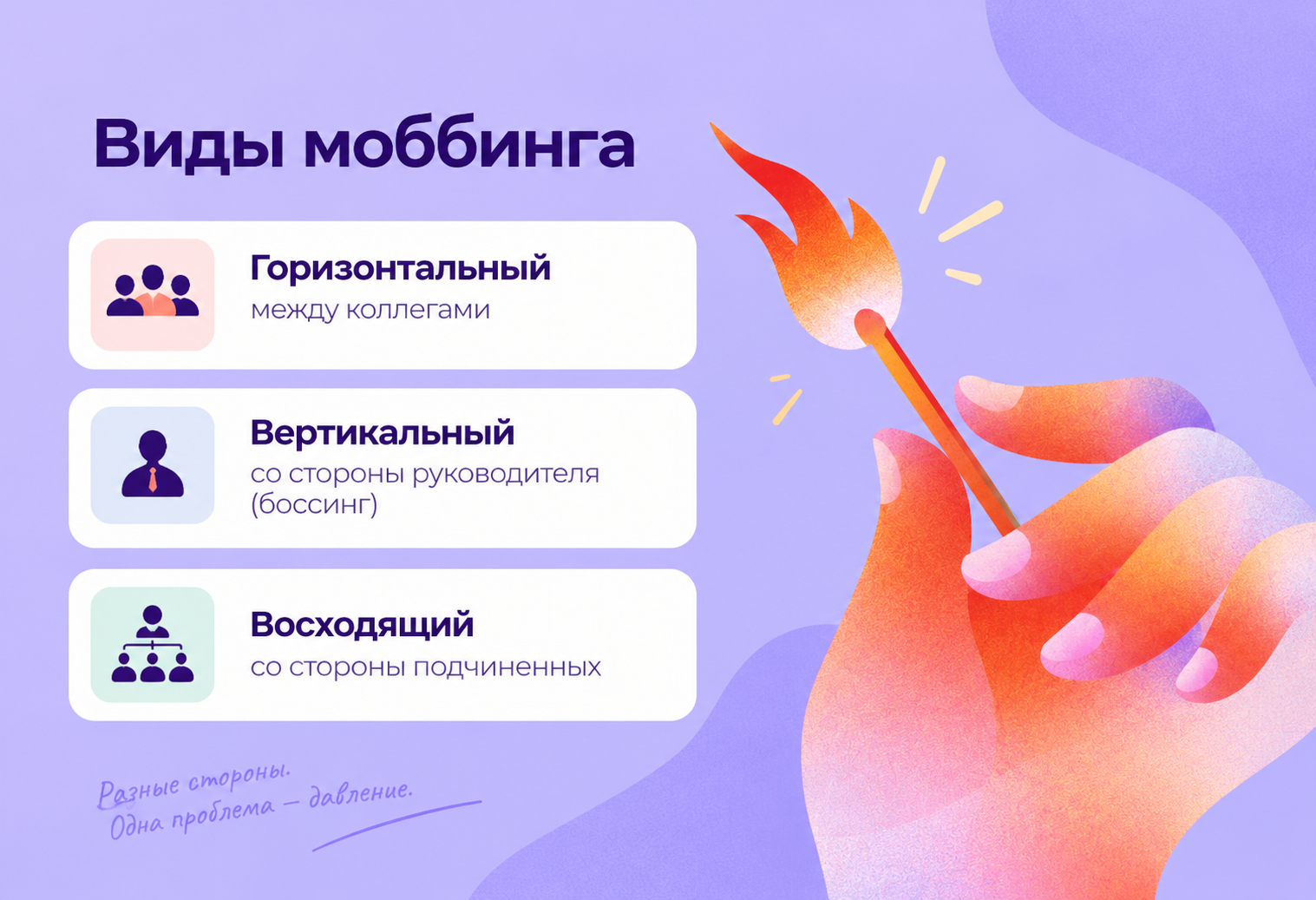 Виды моббинга на работе: горизонтальный, вертикальный и восходящий